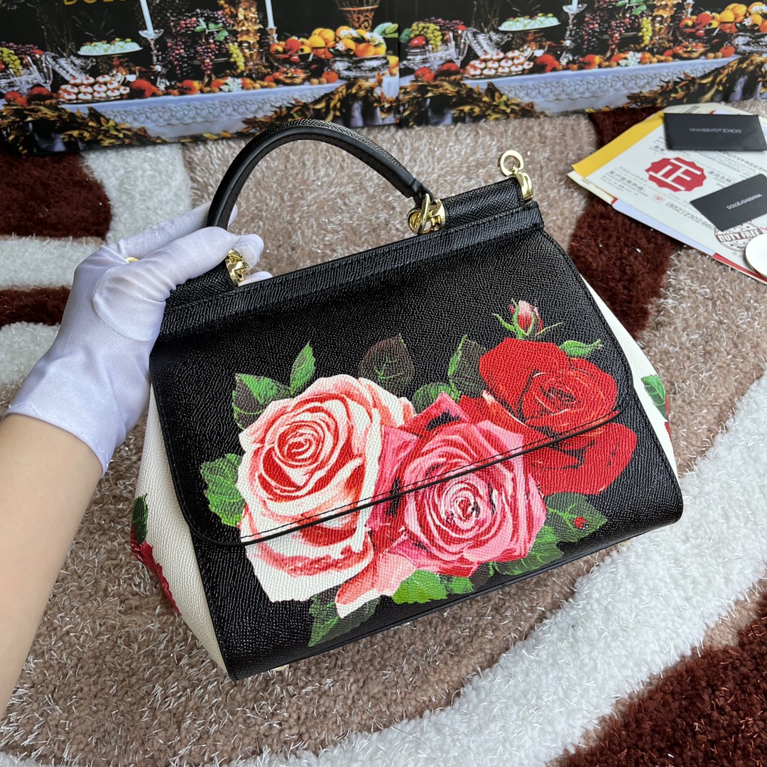 【Dolce & Gabbana 杜嘉班纳】牛皮印花 可斜挎/手提 带镜子 海外代购专用品 👜有范有气场💣全新包型 💋任