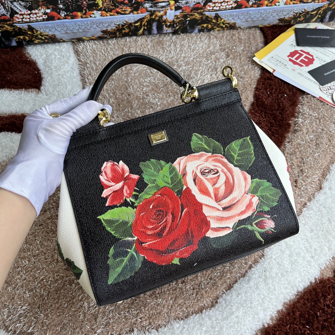 【Dolce & Gabbana 杜嘉班纳】牛皮印花 可斜挎/手提 带镜子 海外代购专用品 👜有范有气场💣全新包型 💋任