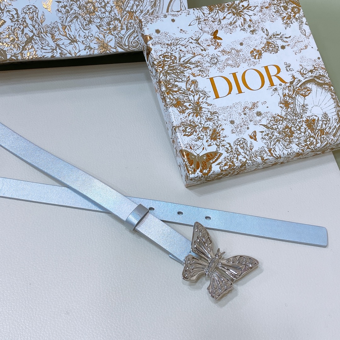 dior24早春Métamorphose腰带20毫米光滑牛皮革超級火蝴蝶搭扣系列