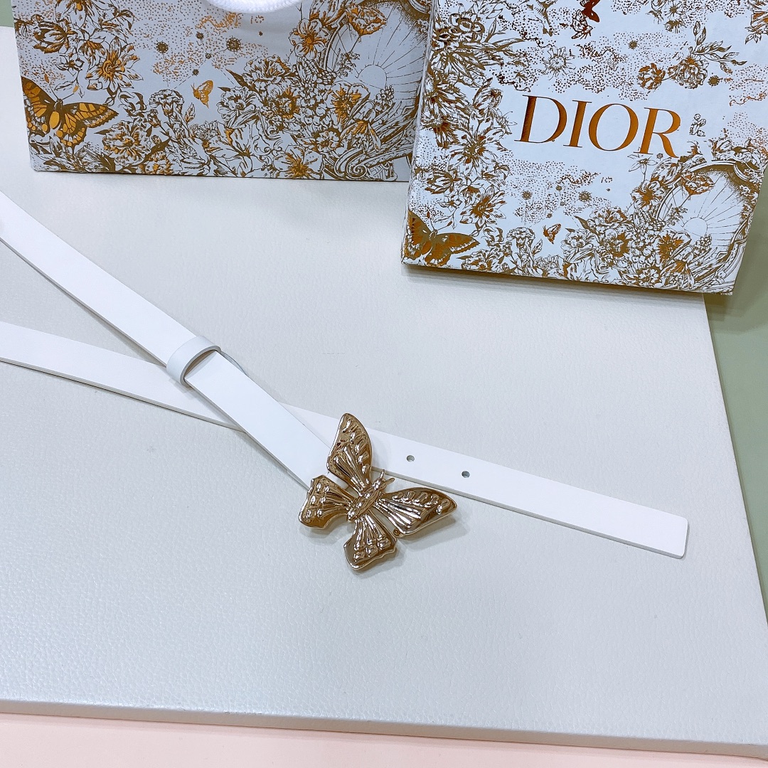 dior24早春Métamorphose腰带20毫米光滑牛皮革超級火蝴蝶搭扣系列