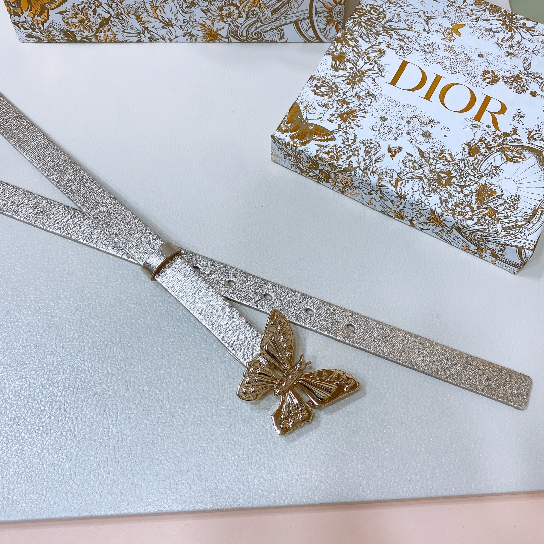 dior24早春Métamorphose腰带20毫米光滑牛皮革超級火蝴蝶搭扣系列