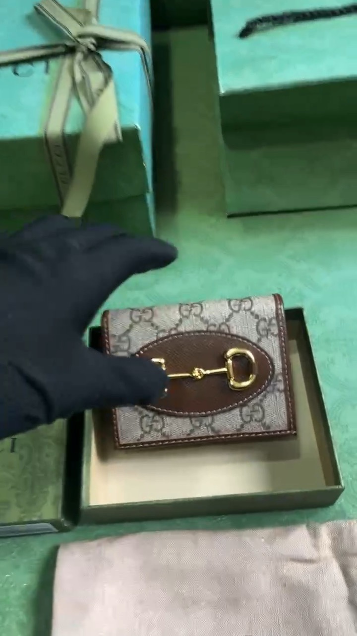 Top
 Gucci Horsebit Wallet Card pack Most Desired
 Brown 1955