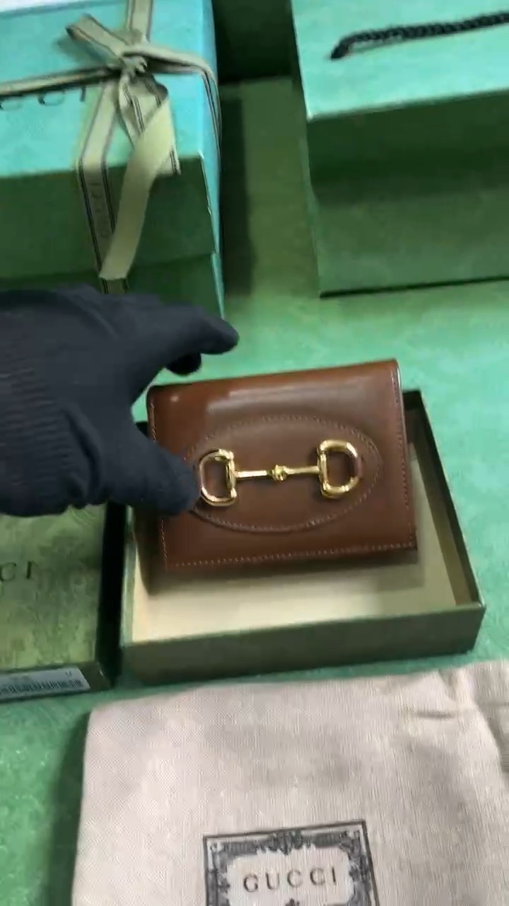 Gucci Horsebit Wallet Card pack Brown 1955