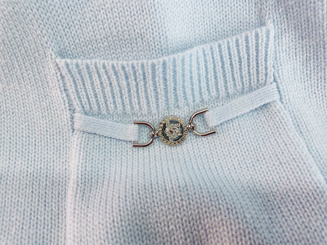 p403 Original Tweeted Females with Packed Versace/Franch Chewie Blue V Long-Sleeved Fleeve SML Cash supply - 图片 7