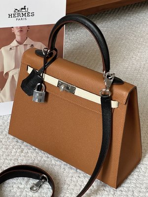 Hermes Kelly Buy Handbags Crossbody & Shoulder Bags Black Blue Brown Coffee Color Milkshake White Silver Hardware
