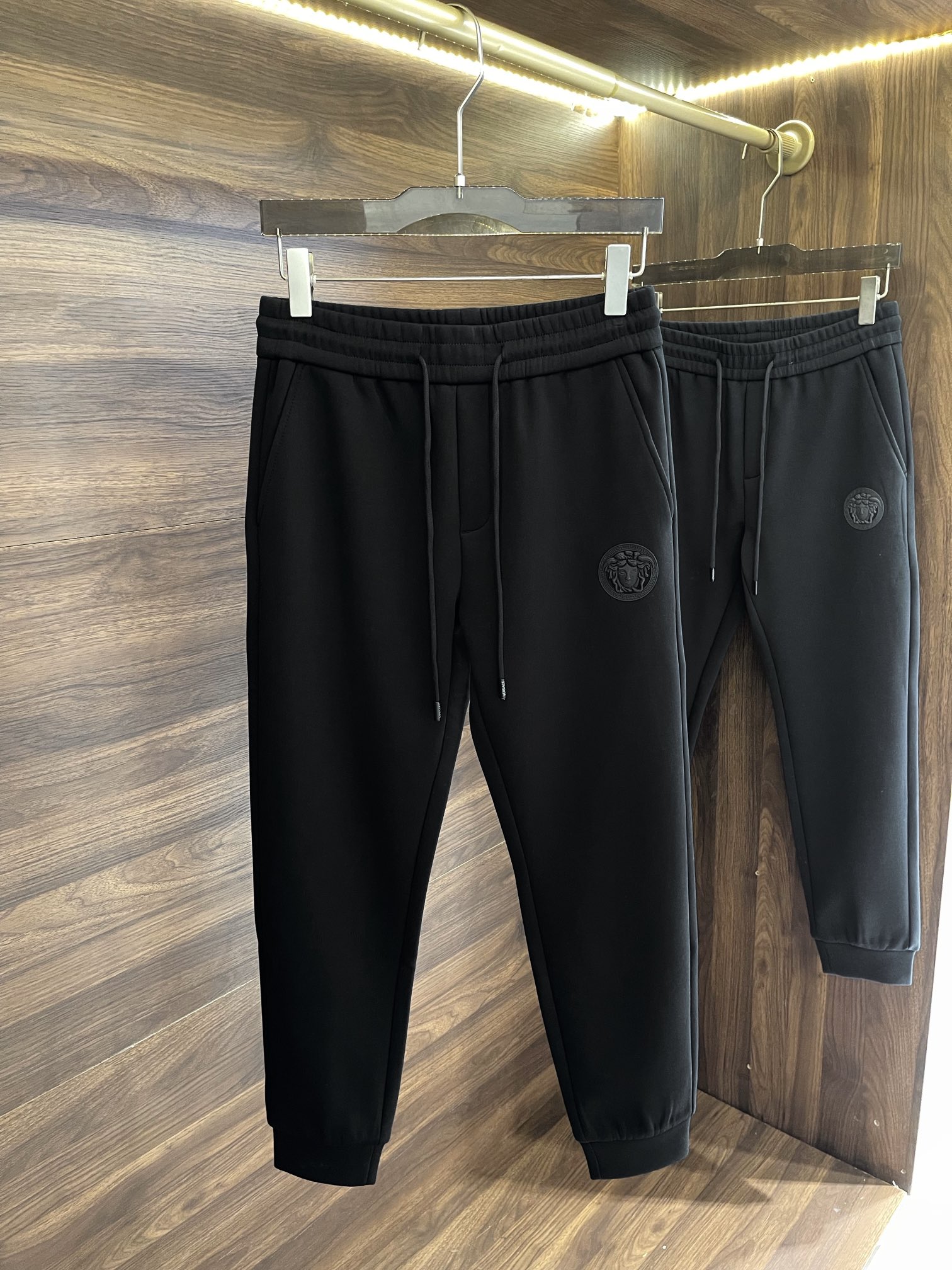 Versace Clothing Pants & Trousers Black Grey Fall/Winter Collection Casual
