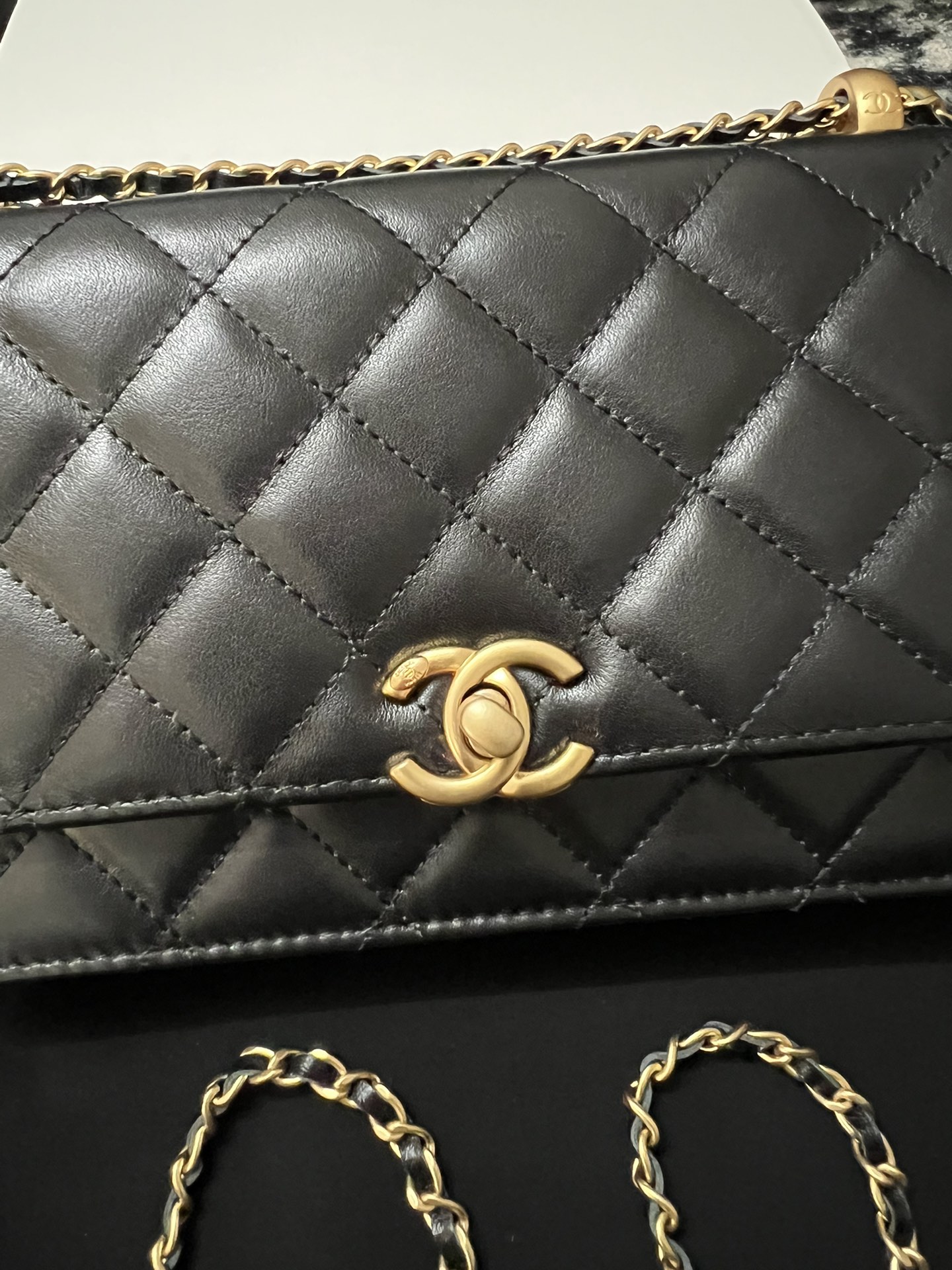 Chanel 24C WOC Wallet on Chain Black Leather with Gold Hardware, 18cm 3 i1702709364 2981 1