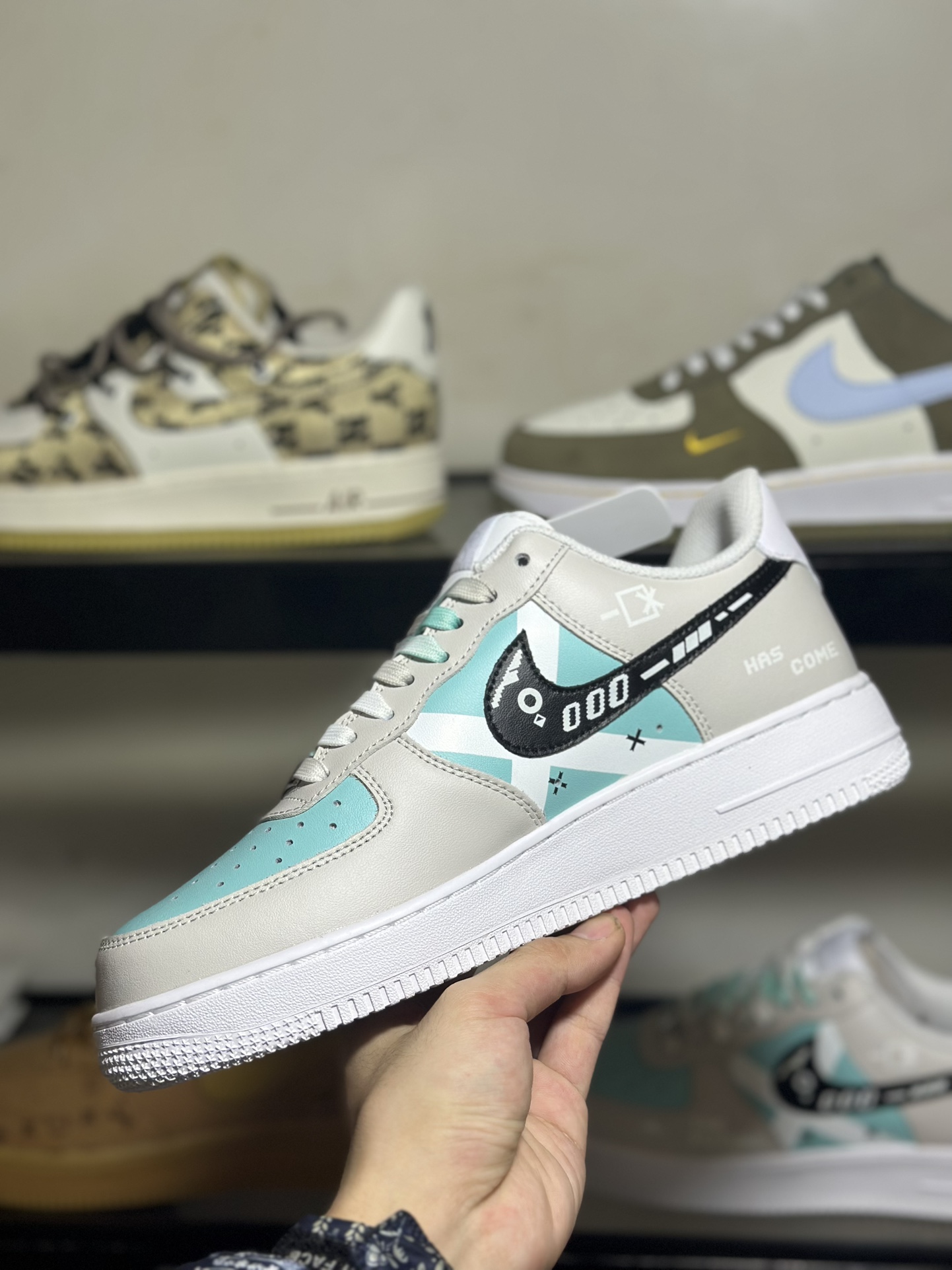 官方爆款定制游戏主题NikeAirForce1Low07未来科技空军一号低帮休闲板鞋定制皮料原楦原纸板纯