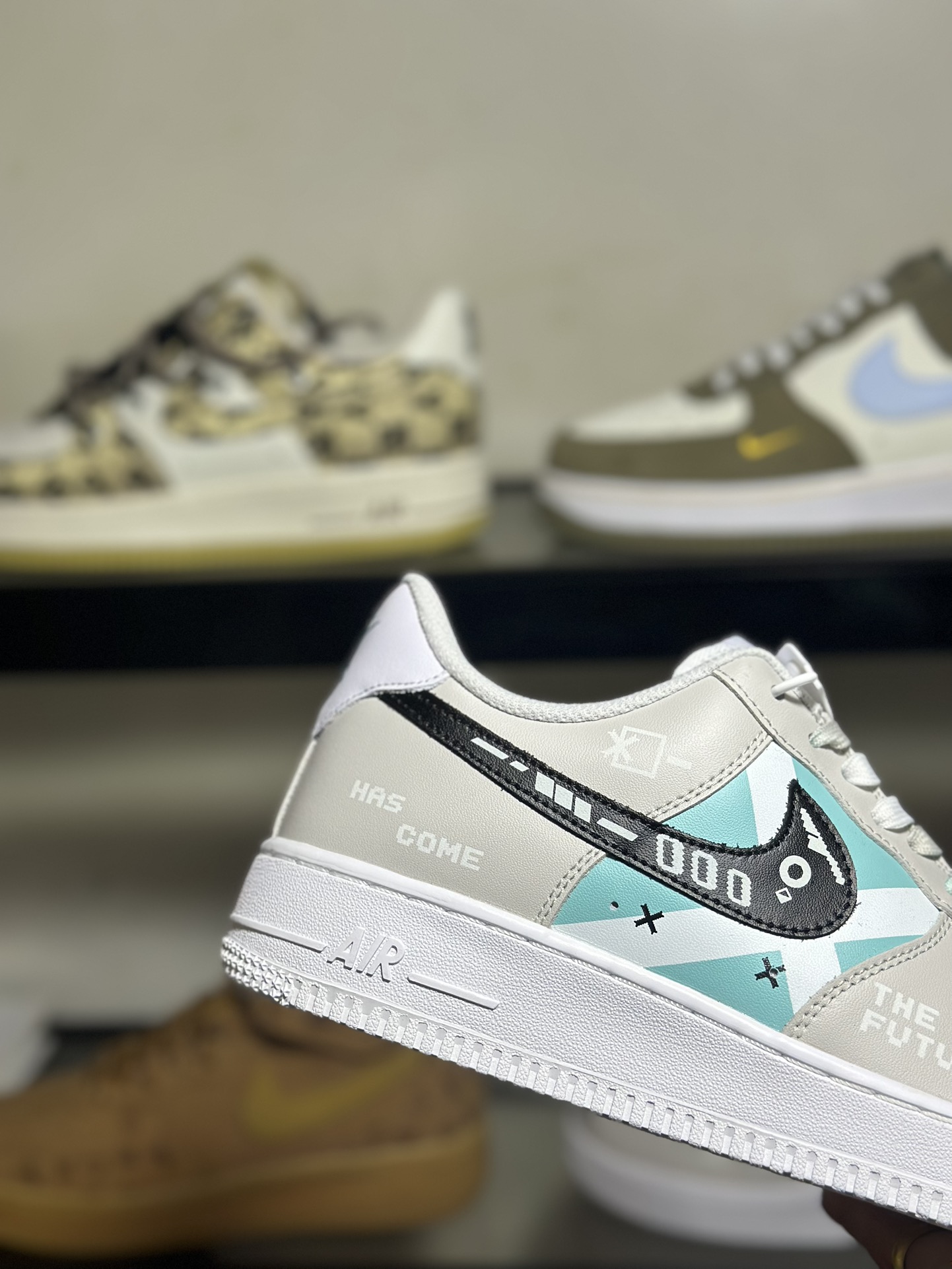 官方爆款定制游戏主题NikeAirForce1Low07未来科技空军一号低帮休闲板鞋定制皮料原楦原纸板纯