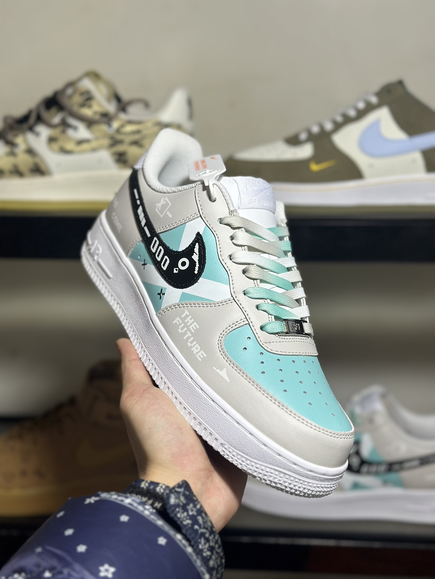 官方爆款定制游戏主题NikeAirForce1Low07未来科技空军一号低帮休闲板鞋定制皮料原楦原纸板纯