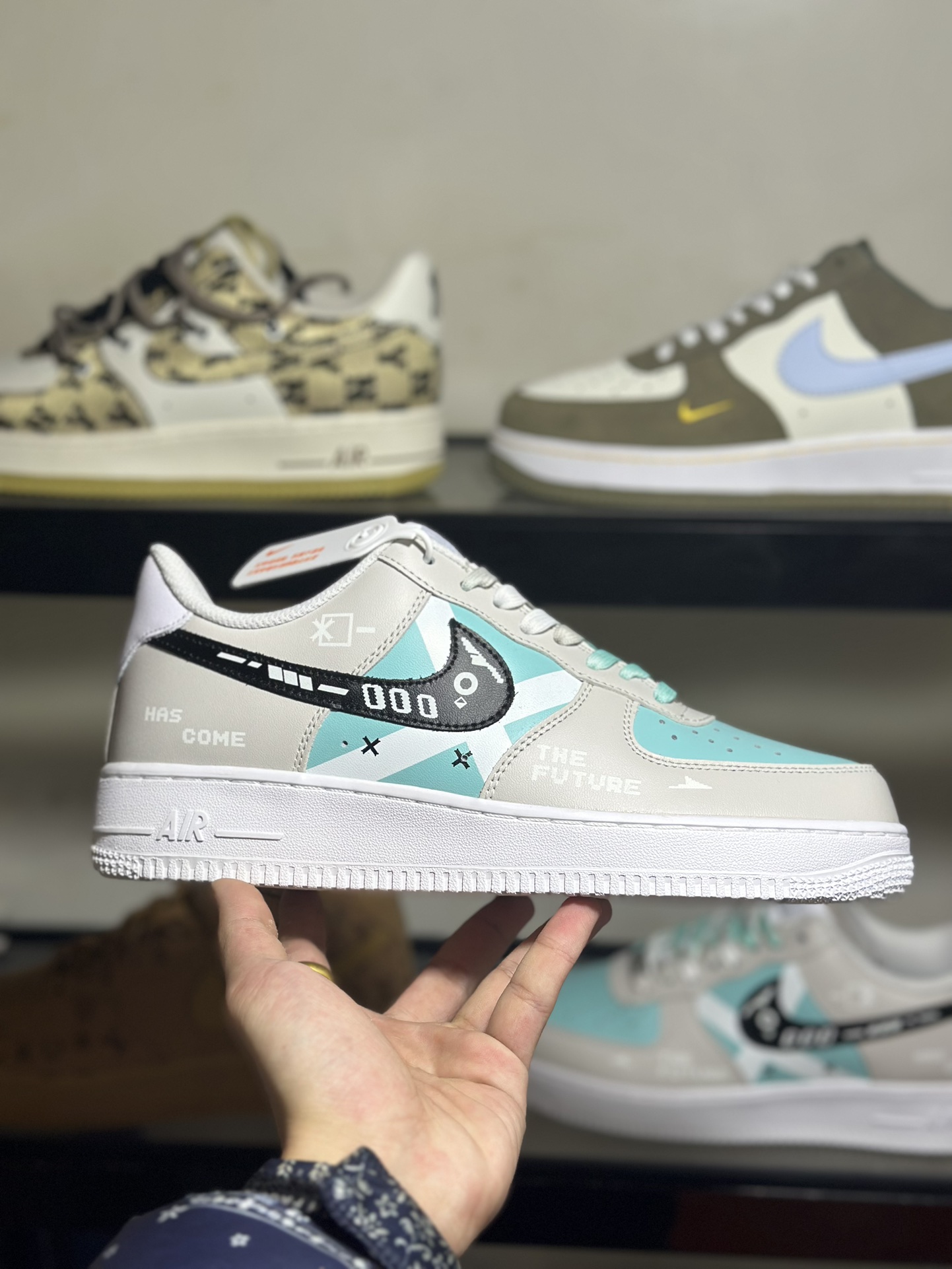 官方爆款定制游戏主题NikeAirForce1Low07未来科技空军一号低帮休闲板鞋定制皮料原楦原纸板纯