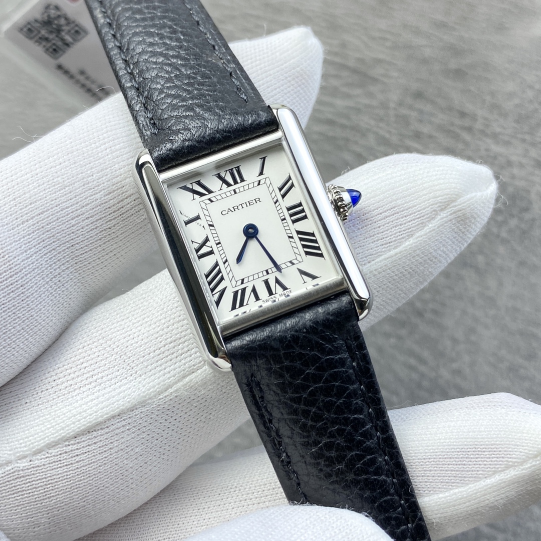 까르띠에 탱크 머스트 사파이어 글라스 스몰 미디움 레플리카 42734 Cartier 상세 이미지 3