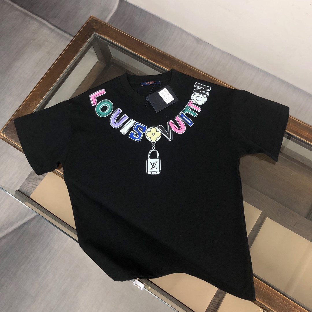 Louis Vuitton Nieuw
 Kleding T-Shirt Zwart Wit Unisex Katoen Korte mouw