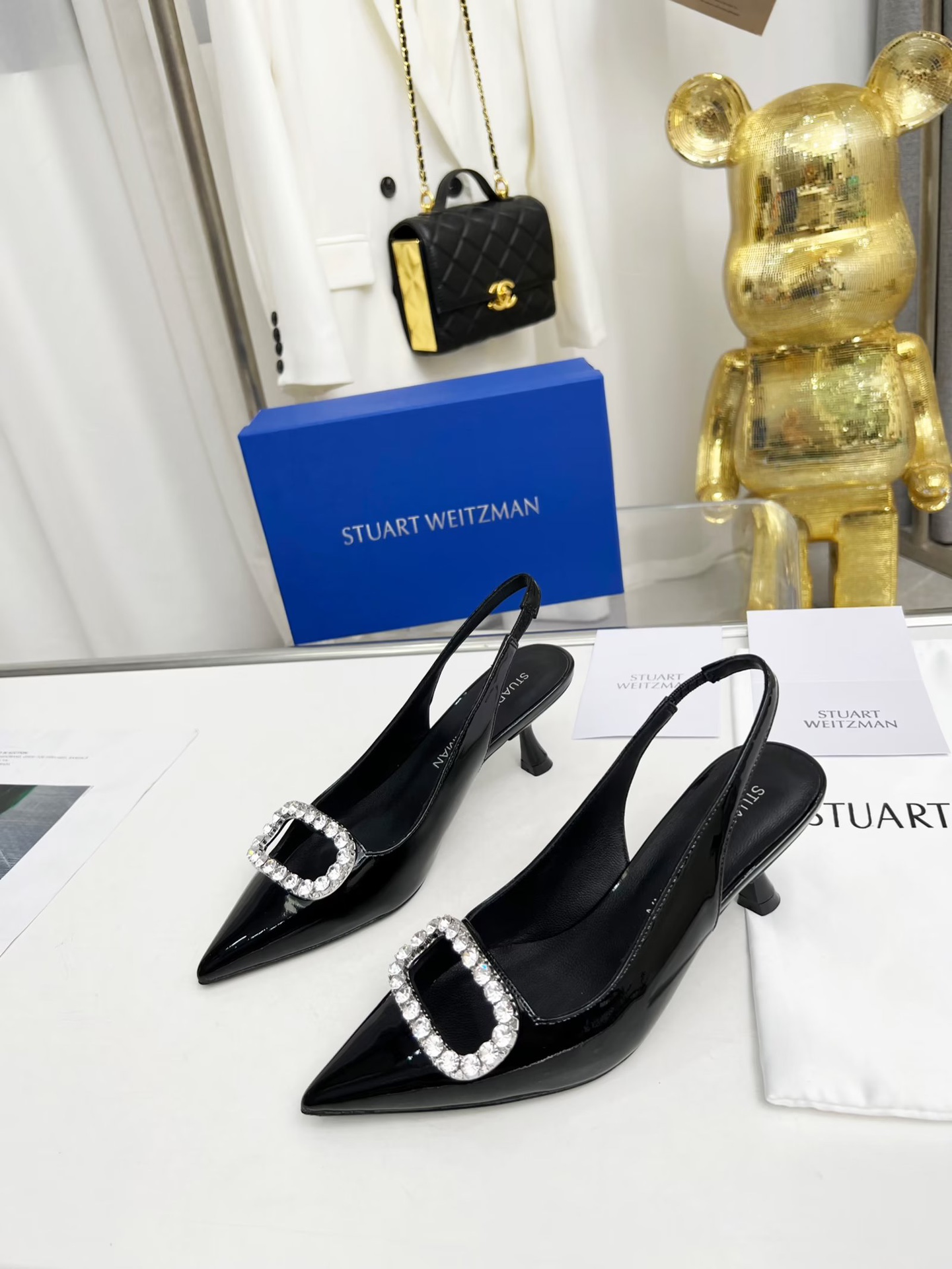Stuart Weitzman Hothead Diamond Heels: European-American Design, Classic Elegance, 100-Square Drill. - 图片 2