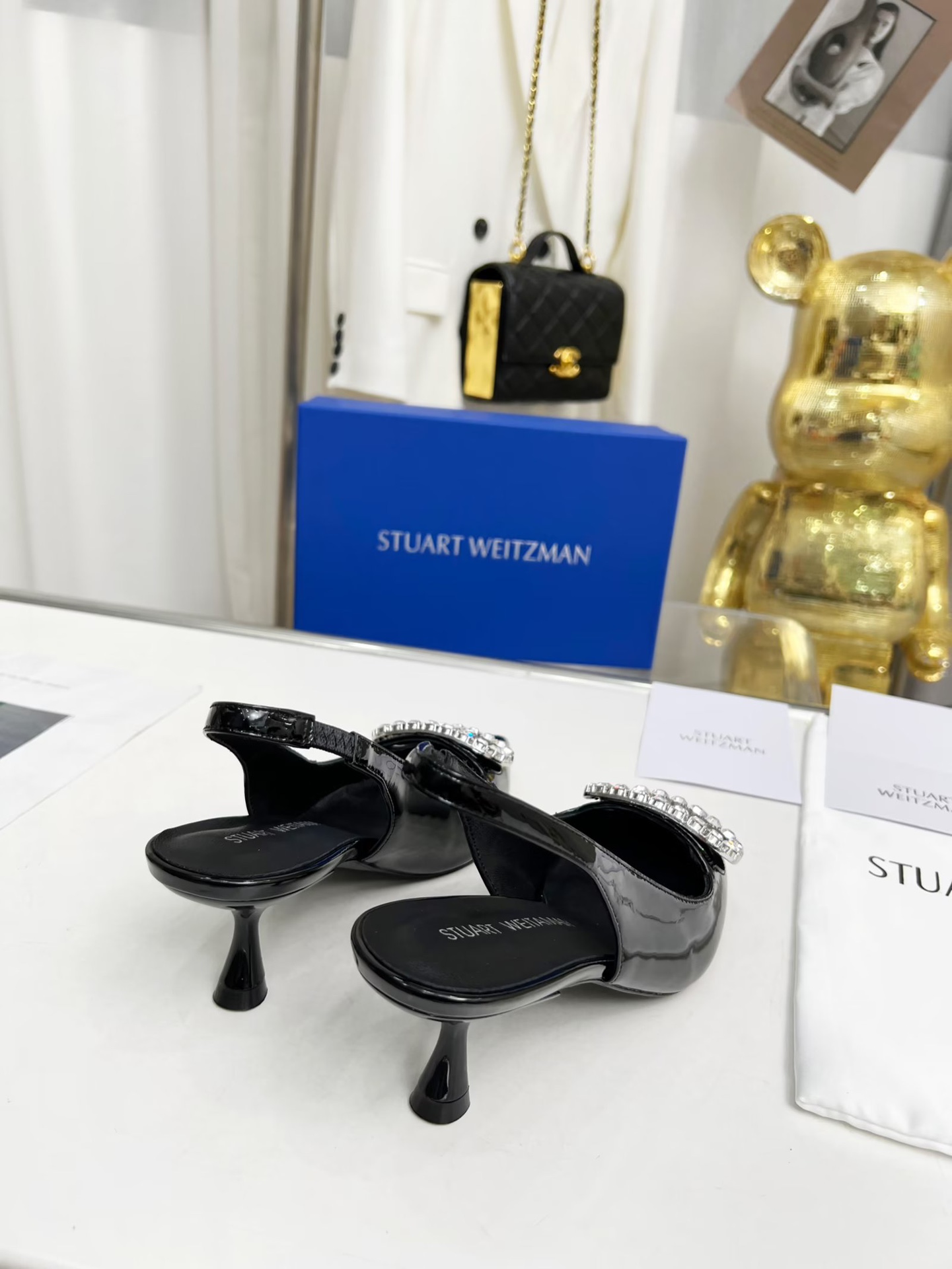 Stuart Weitzman Hothead Diamond Heels: European-American Design, Classic Elegance, 100-Square Drill. - 图片 5