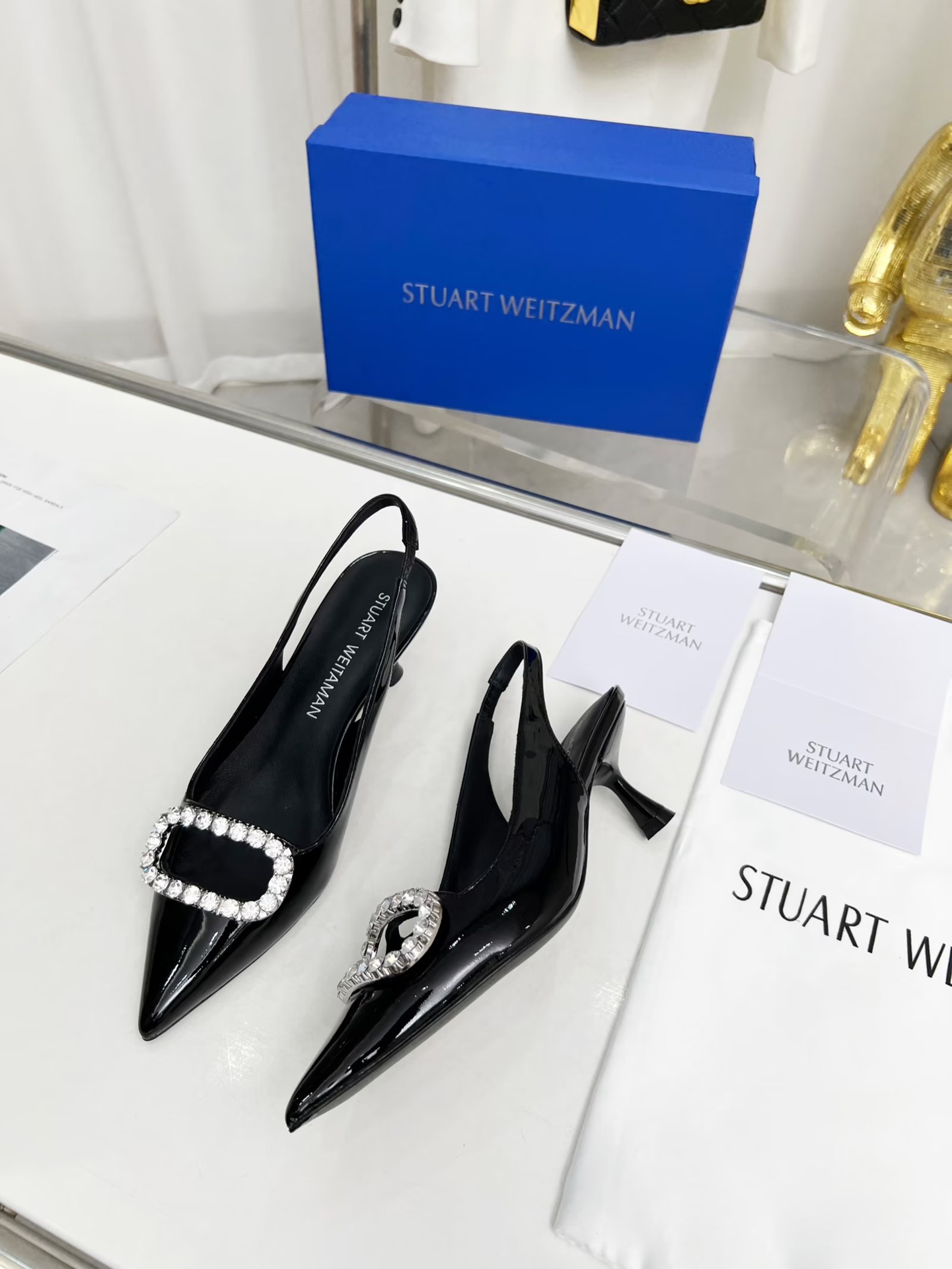 Stuart Weitzman Hothead Diamond Heels: European-American Design, Classic Elegance, 100-Square Drill. - 图片 6