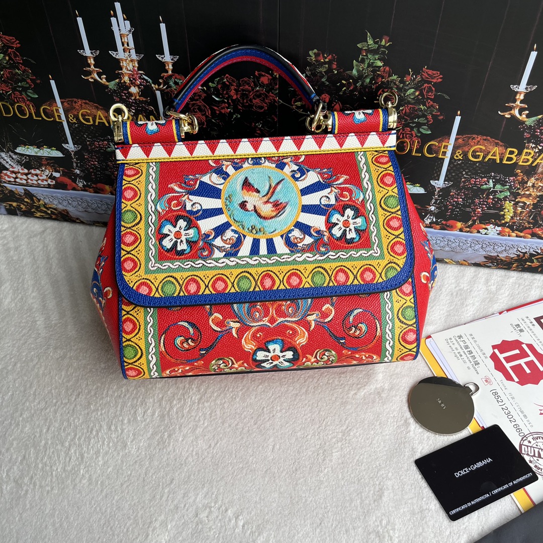 【Dolce & Gabbana 杜嘉班纳】牛皮印花 可斜挎/手提 带镜子 海外代购专用品 👜有范有气场💣全新包型 💋任