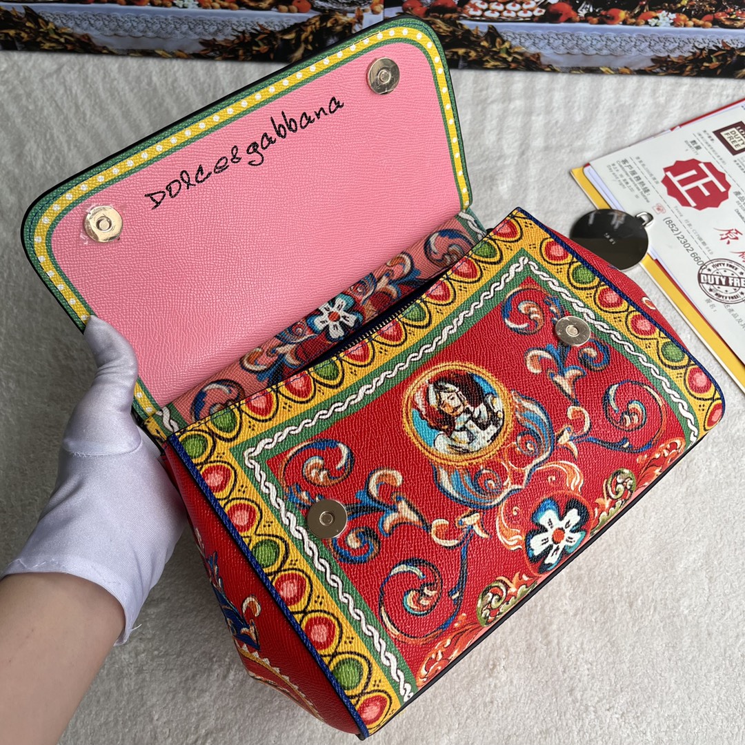 【Dolce & Gabbana 杜嘉班纳】牛皮印花 可斜挎/手提 带镜子 海外代购专用品 👜有范有气场💣全新包型 💋任