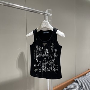 Prada Clothing Tank Tops&Camis Embroidery Cotton Spring/Summer Collection