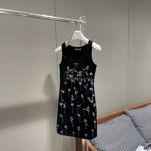 High-End Designer Prada Clothing Dresses Tank Tops&Camis Embroidery Cotton Spring/Summer Collection