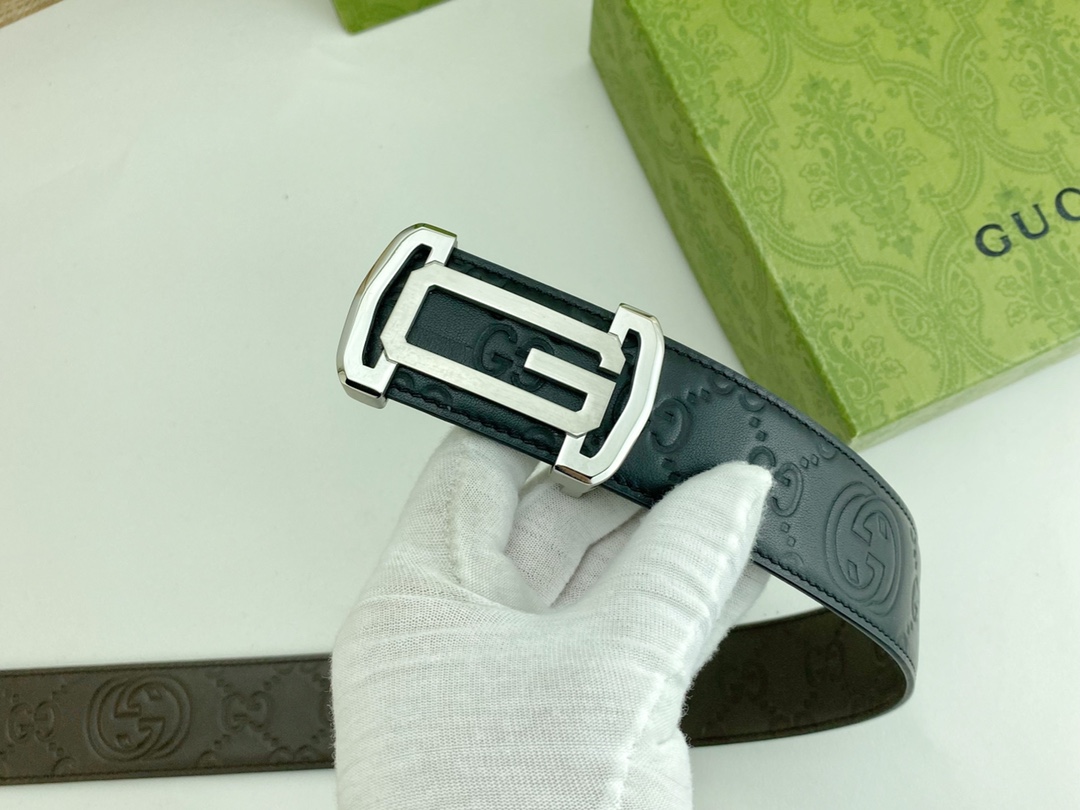 古奇特种皮腰带系列原厂五金精品不锈钢扣手感柔软舒适宽3.8CM