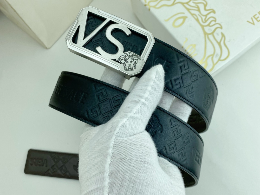 范思哲特种皮腰带系列原厂五金精品不锈钢扣手感柔软舒适宽3.8CM