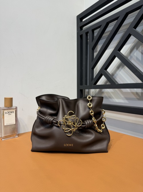 LOEWE Flamenco Small Clutch Bag, Versatile Brown Leather Shoulder Bag 1 LOEWE Flamenco Small Clutch Bag, Versatile Brown Leather Shoulder Bag