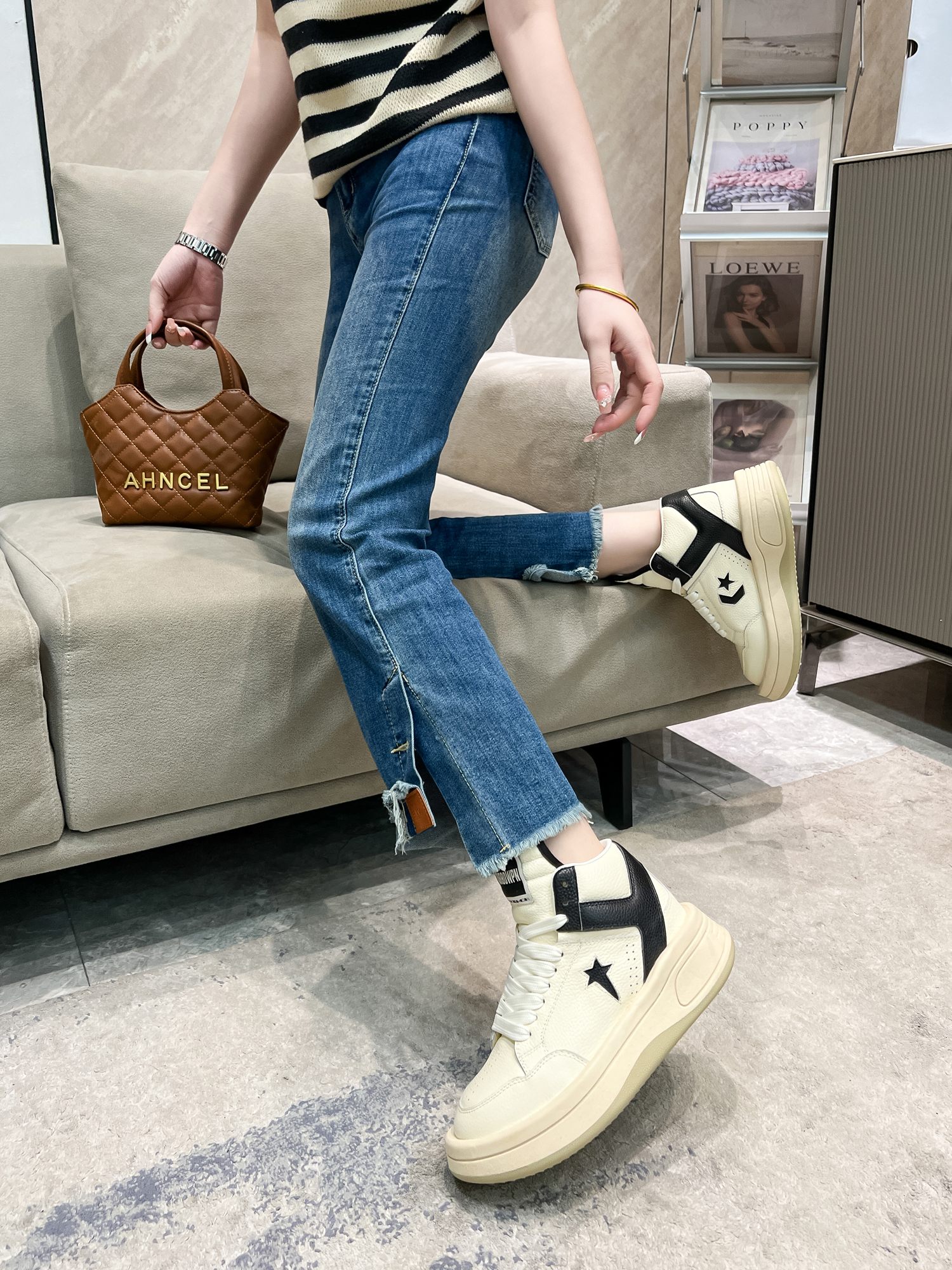 Converse x Rick Owens Turbowpn Unisex Sports Shoes with Sheepskin Lining, Various Sizes and Colors - 图片 5