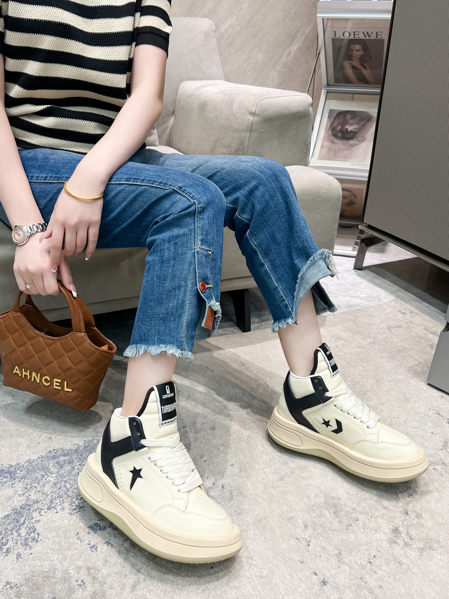 Converse x Rick Owens Turbowpn Unisex Sports Shoes with Sheepskin Lining, Various Sizes and Colors - 图片 6