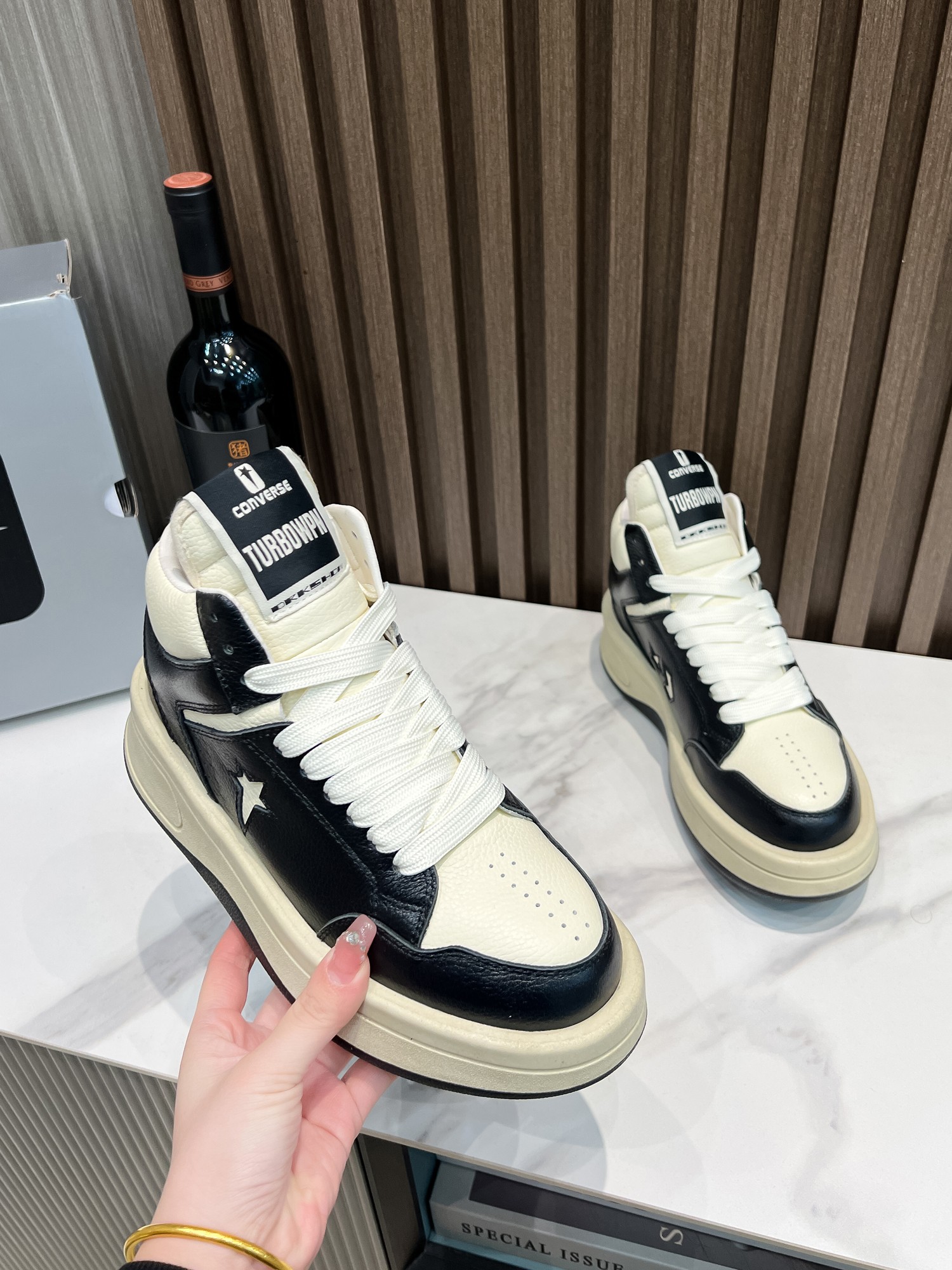Converse x Rick Owens Turbowpn: Sheepskin Sports Leisure Shoes, Women 35-40, Men 38-45, 4 Colors, P750 - 图片 3