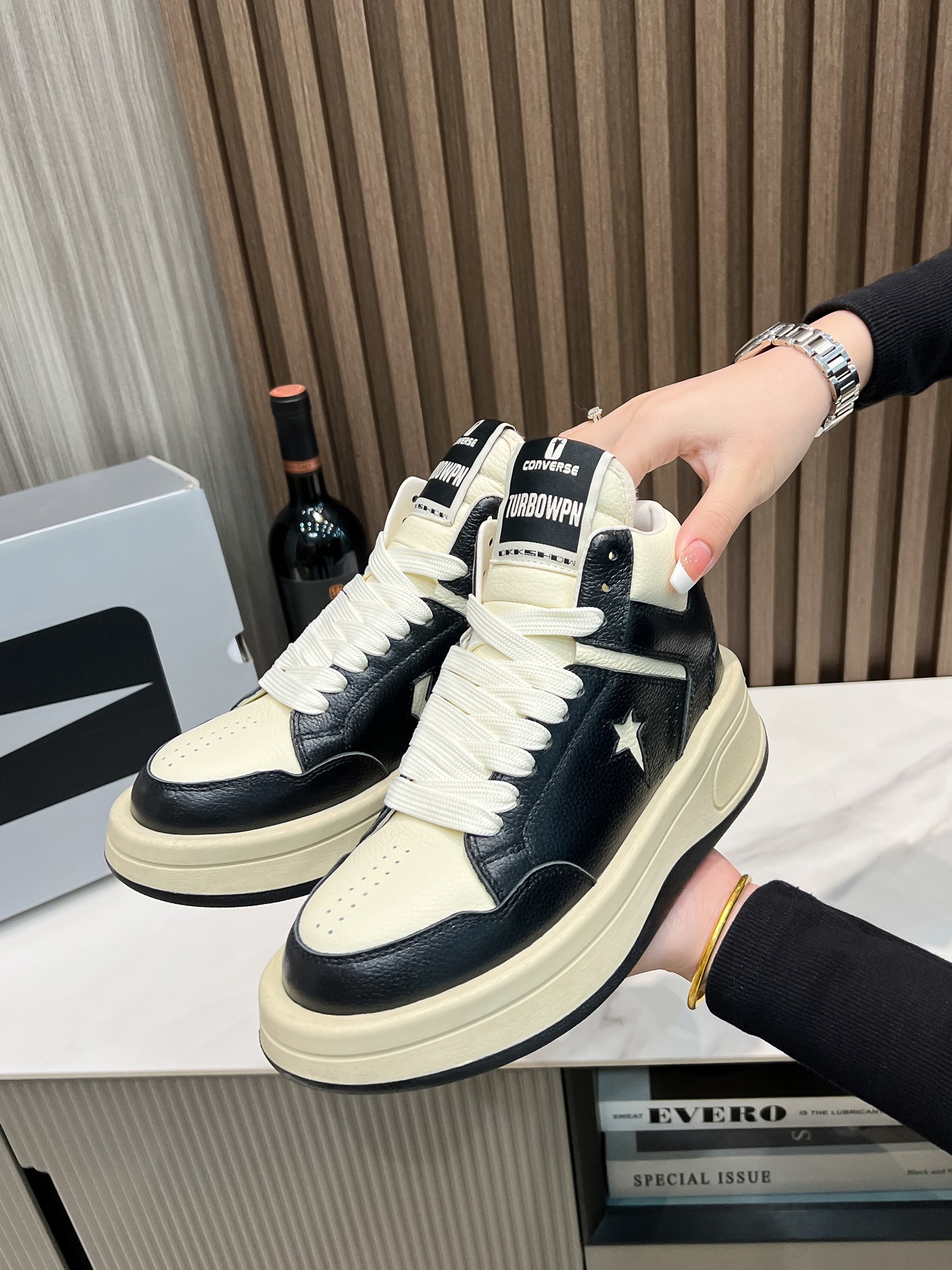 Converse x Rick Owens Turbowpn: Sheepskin Sports Leisure Shoes, Women 35-40, Men 38-45, 4 Colors, P750