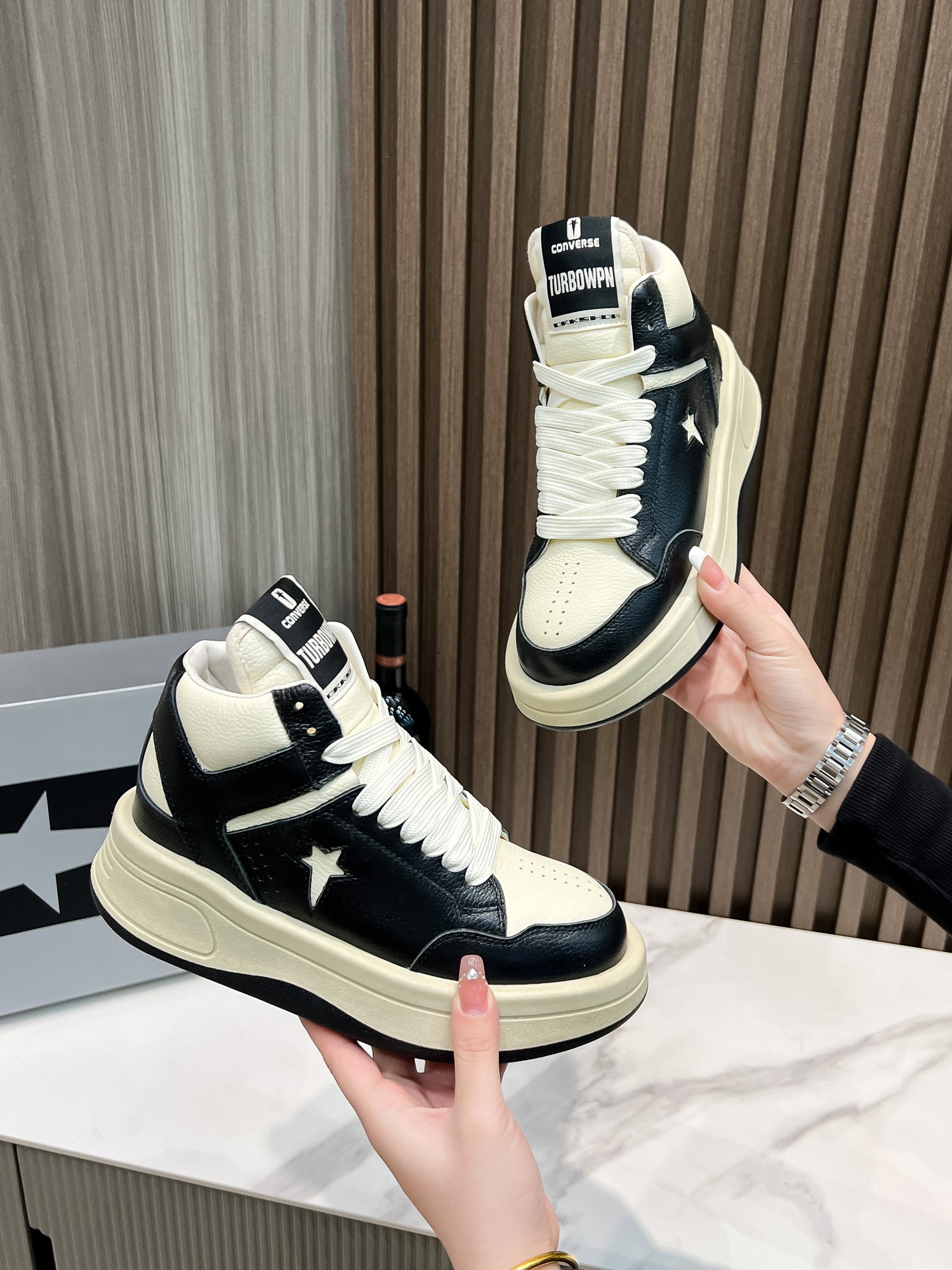 Converse x Rick Owens Turbowpn: Sheepskin Sports Leisure Shoes, Women 35-40, Men 38-45, 4 Colors, P750 - 图片 4