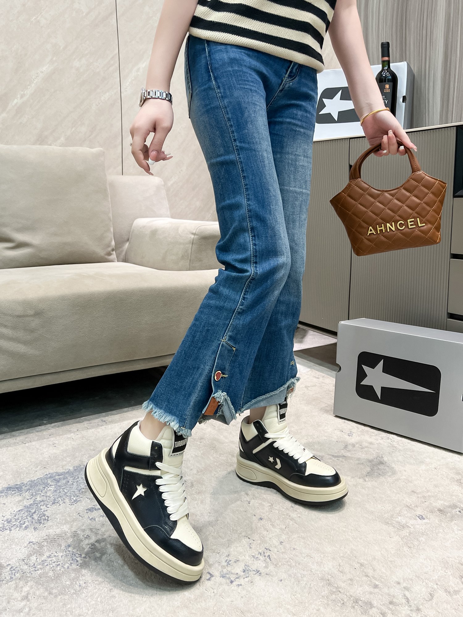Converse x Rick Owens Turbowpn: Sheepskin Sports Leisure Shoes, Women 35-40, Men 38-45, 4 Colors, P750 - 图片 6