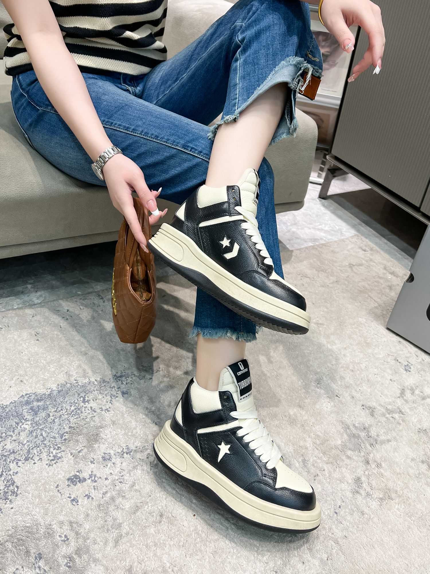 Converse x Rick Owens Turbowpn: Sheepskin Sports Leisure Shoes, Women 35-40, Men 38-45, 4 Colors, P750 - 图片 7