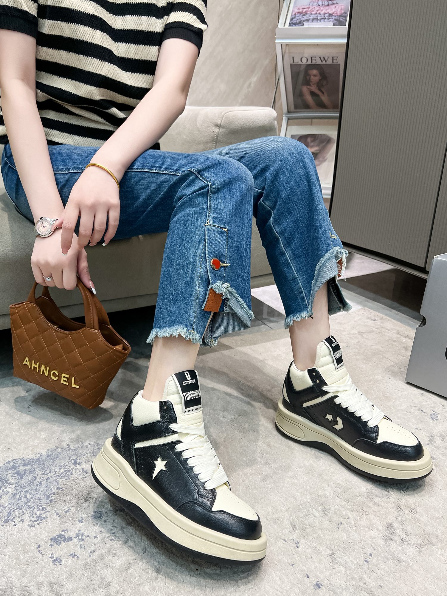 Converse x Rick Owens Turbowpn: Sheepskin Sports Leisure Shoes, Women 35-40, Men 38-45, 4 Colors, P750 - 图片 8