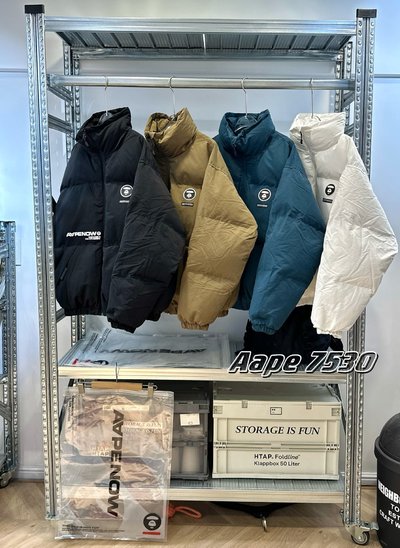 Aape Shop Clothing Coats & Jackets Black Blue Brown Khaki White Printing Unisex Cotton Frosted Silica Gel