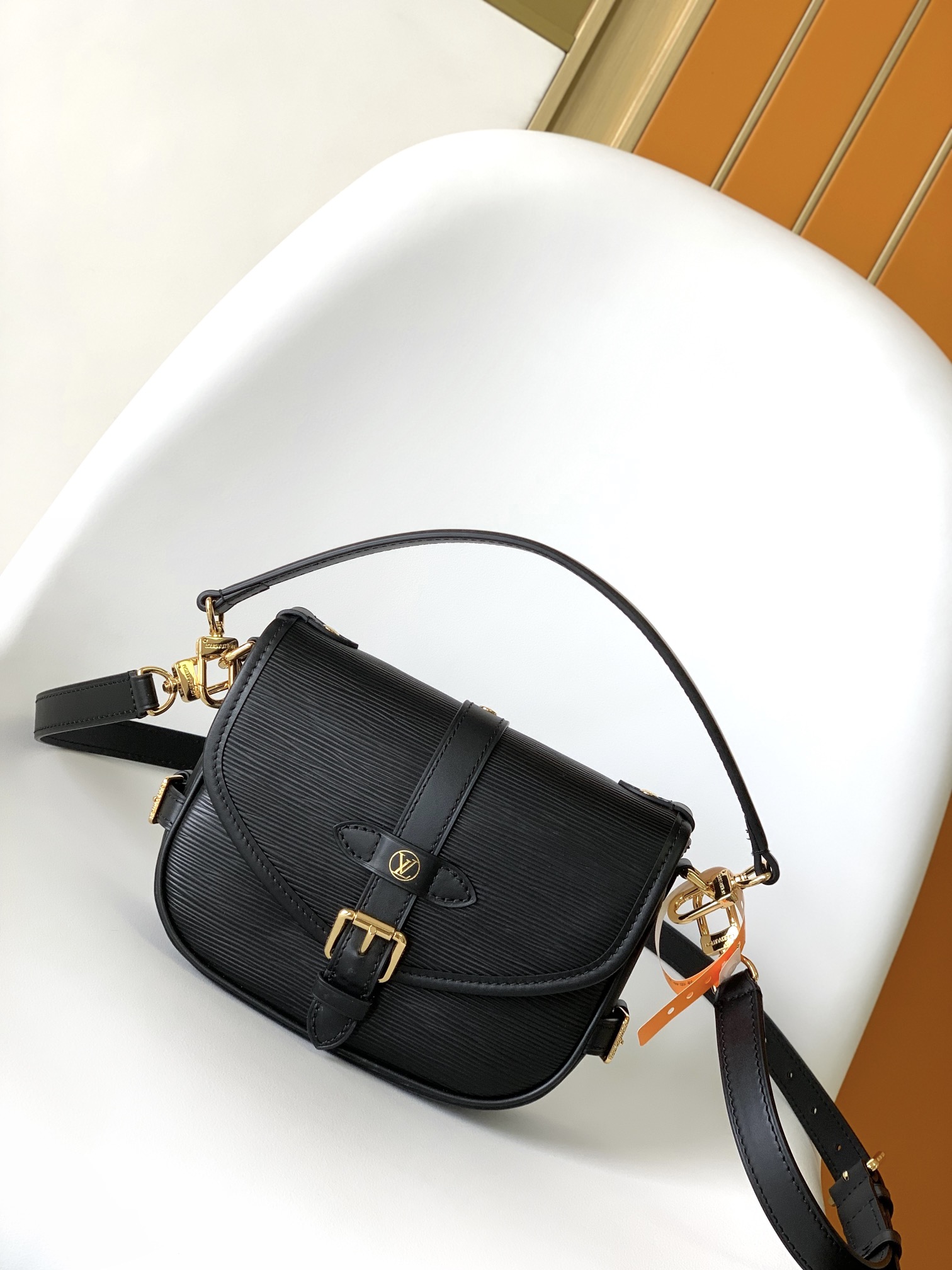 Louis Vuitton LV Saumur Handbags Saddle Bags Beige Black Coffee Color White Yellow Epi Cowhide Circle M23469