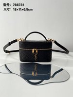 Yves Saint Laurent Cosmetic Bags Gold Lambskin Sheepskin Gaby Mini