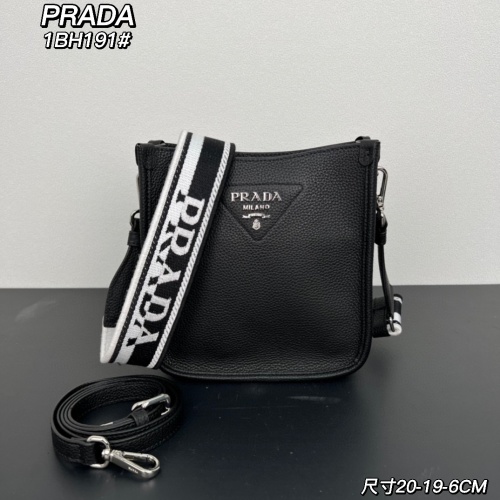 PRADA 1BH191 Leather Mini Shoulder Bag with Two Straps - Black 1 PRADA 1BH191 Leather Mini Shoulder Bag with Two Straps - Black