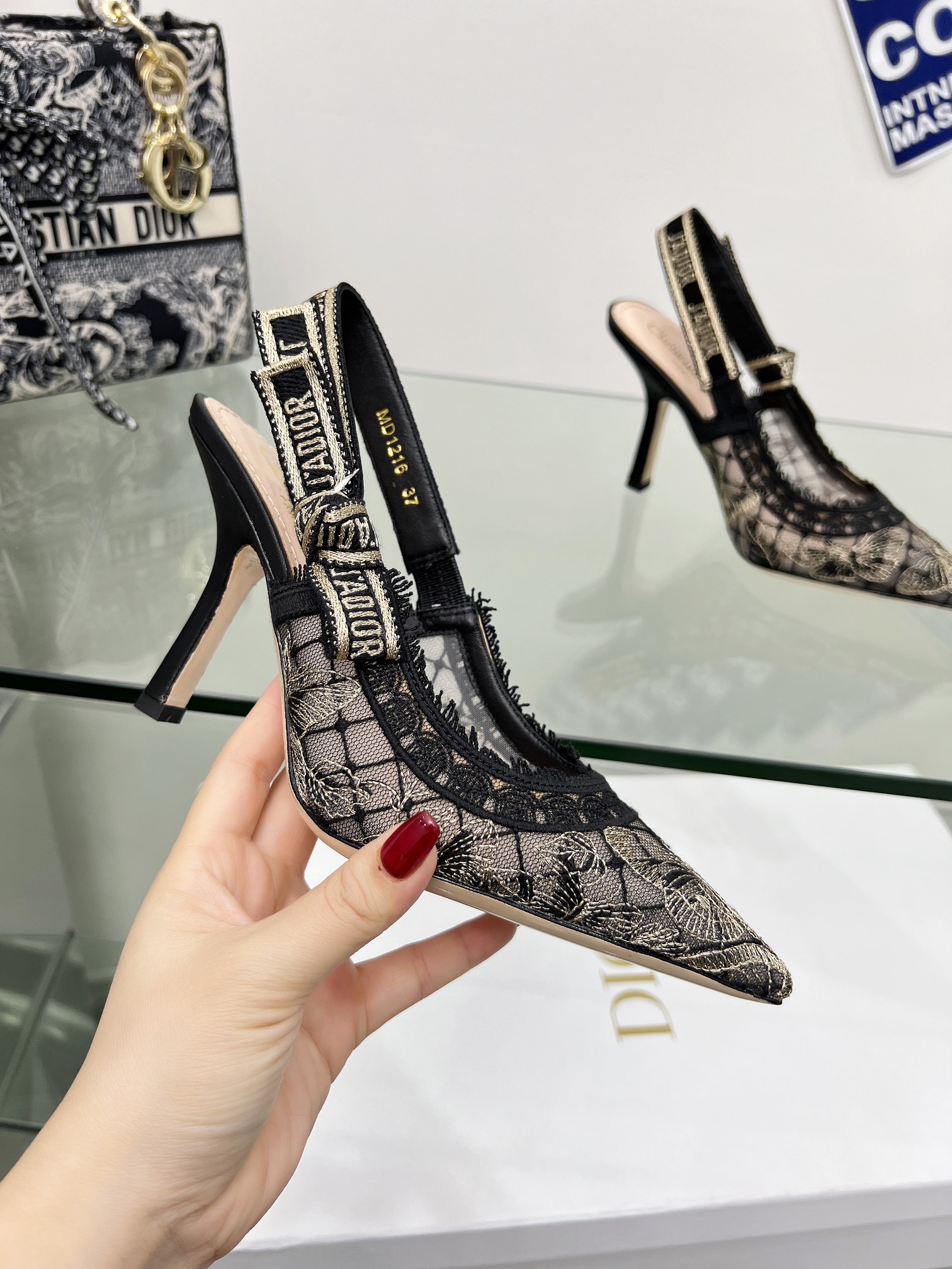 AAAA Customize
 Dior Replica
 Shoes High Heel Pumps Embroidery Genuine Leather Sheepskin Spring/Summer Collection