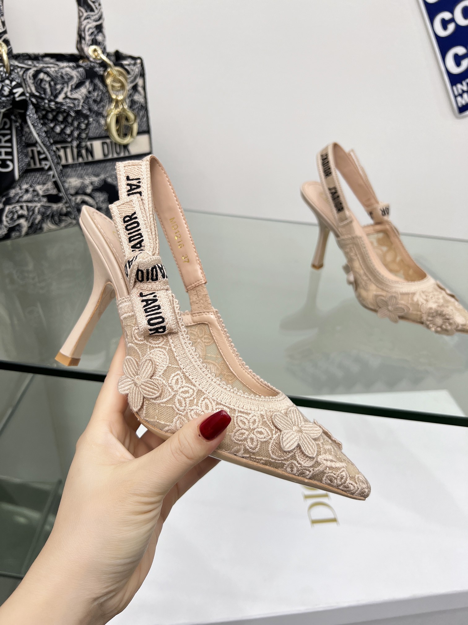 Dior Shoes High Heel Pumps Embroidery Genuine Leather Sheepskin Spring/Summer Collection