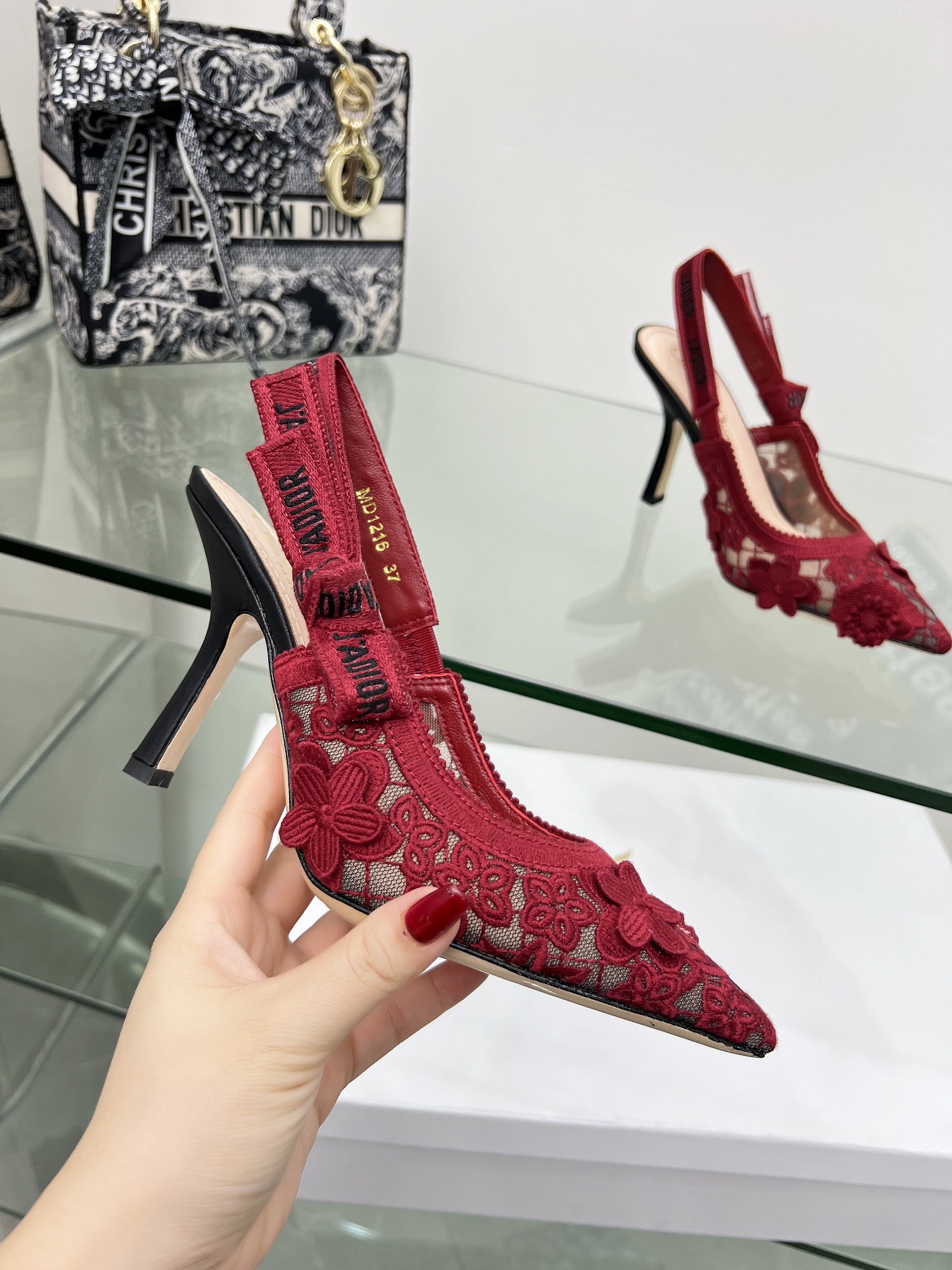 Dior Shoes High Heel Pumps Embroidery Genuine Leather Sheepskin Spring/Summer Collection