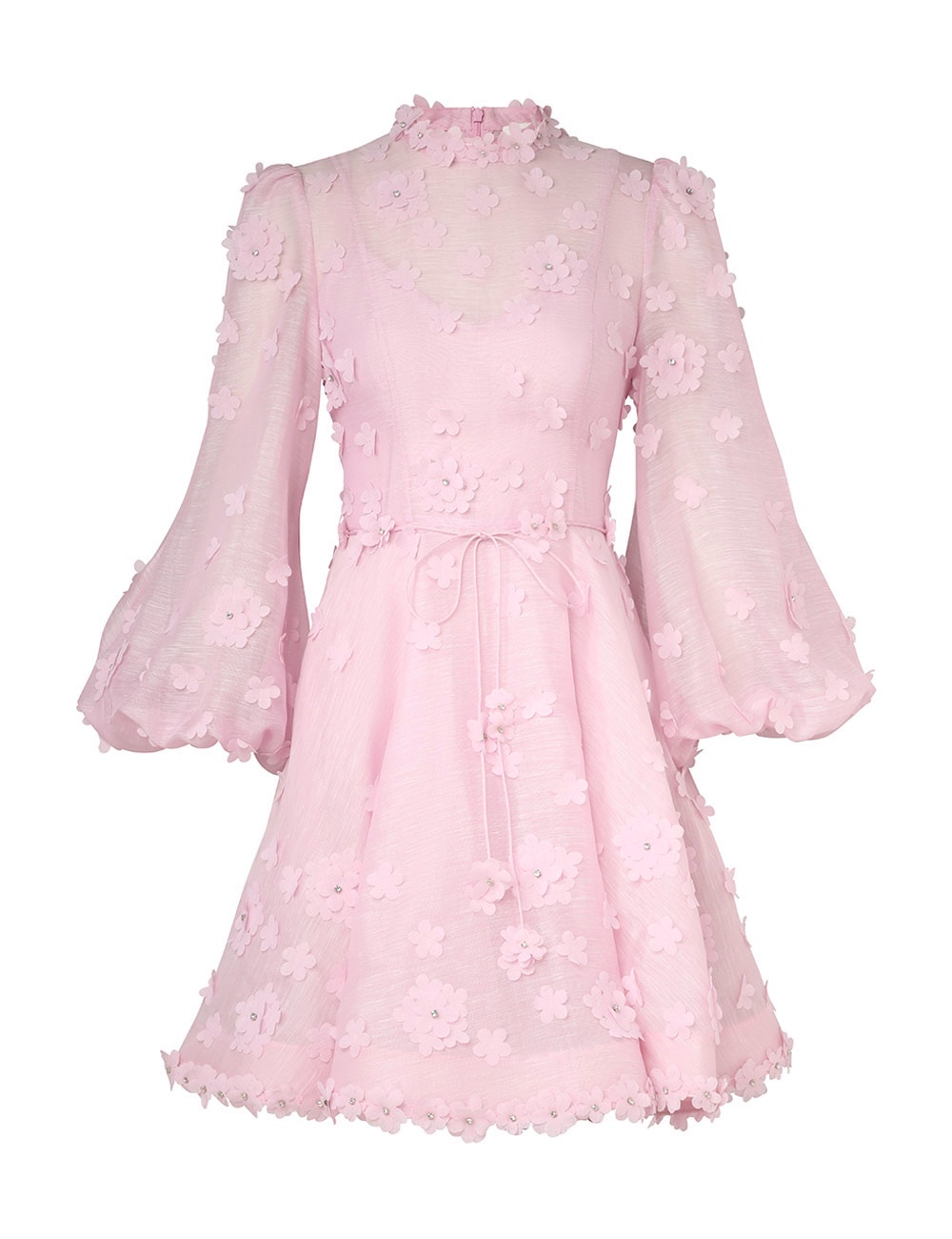 （爆款大量现货发售）#B1024 澳洲 Zimmermann立体花朵公主仙女甜美连衣短裙颜色：白色 粉色码数：0/S 1/M 2/L 3/XL