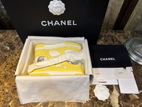Chanel Shoes Sneakers Yellow Canvas Sweatpants