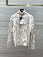 Dior Clothing Sweatshirts Embroidery Cashmere Knitting Fall/Winter Collection Fashion