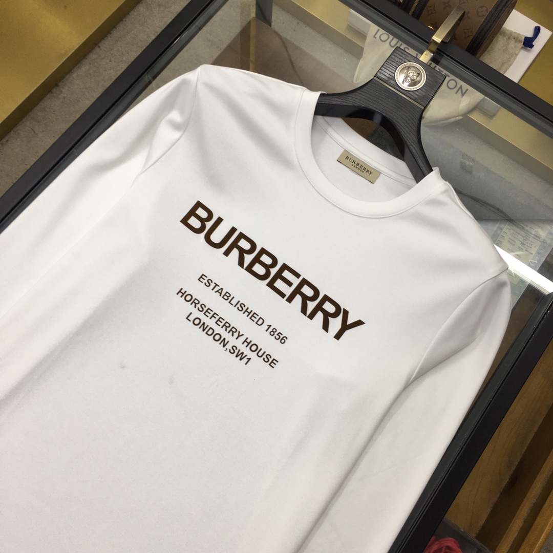 专柜Burebr..y2024春季季专柜新品休闲长袖T恤打底顶级贸易公司货重磅高端尖品意大利原产品相完美