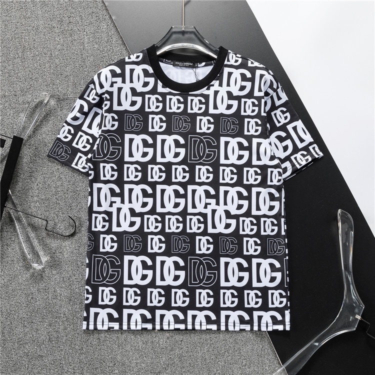 Camiseta de manga corta clásica con logo para hombre, cuello redondo, nueva primavera/verano 2024, corte amplio europeo…