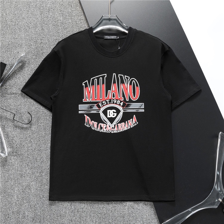Camiseta de manga corta clásica con logo para hombre, cuello redondo, nueva primavera/verano 2024, corte amplio europeo…