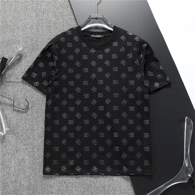 Camiseta de manga corta clásica con logo para hombre, cuello redondo, nueva primavera/verano 2024, corte amplio europeo…