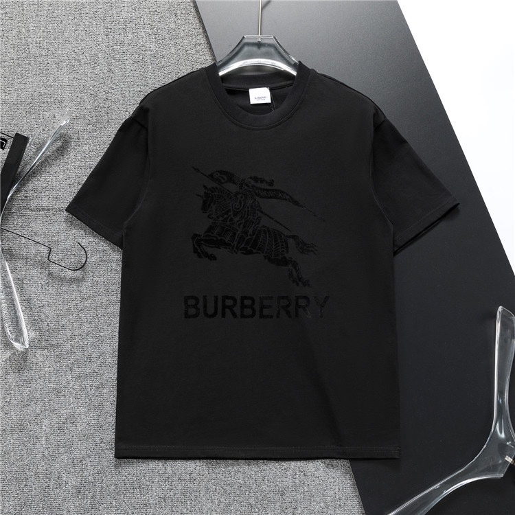Camiseta de manga corta clásica con logo para hombre, cuello redondo, nueva temporada 2024 primavera/verano, corte ampl…